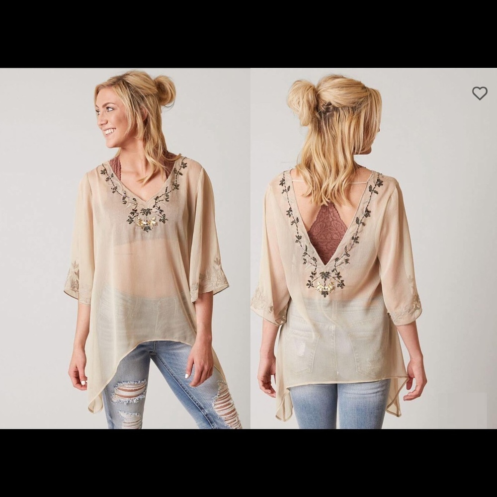 Buckle Bke Boutique Embellished Chiffon Top S